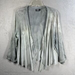 Art of Cloth Gray Tie Dye Cardigan Women's L Lightweight Casual Artsy